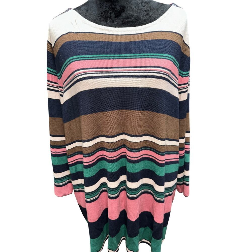 Soft Surroundings Women’s Plus Tunic Top Stripe Multicolor 4X Casual